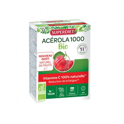 ACEROLA 1000 Bio, 24 comprimés à croquer Super Diet - Parashop