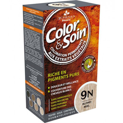 COLOR & SOIN Coloration permanente blond Miel 9N Les 3 Chenes - Parashop