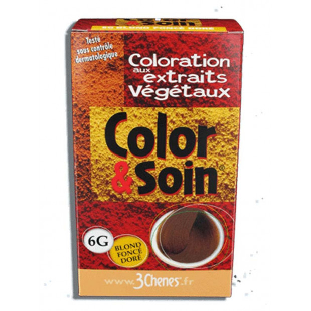 COLOR & SOIN Coloration permanente blond Foncé Doré 6G Les 3 Chenes - Parashop