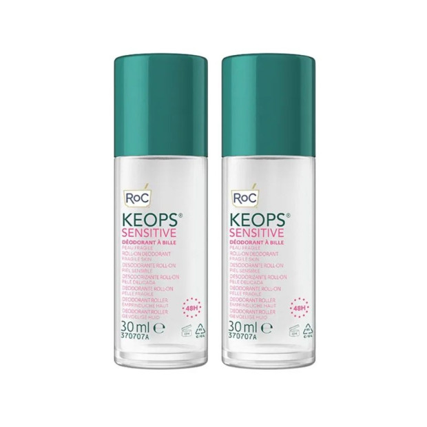 ROC KEOPS Sensitive déodorant roll-on peaux sensibles 48h, 2x30ml | Parashop.com