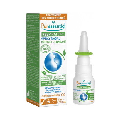 Puressentiel RESPIRATOIRE, Spray Nasal Hypertonique Respiratoire, 15ml | Parashop.com