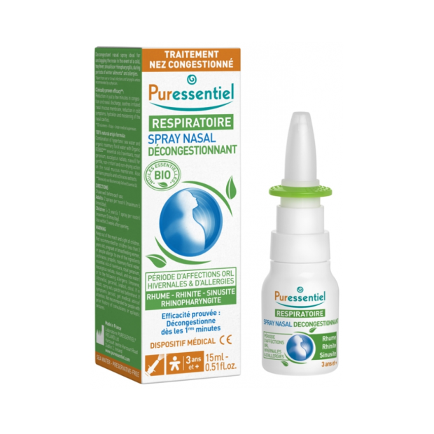 Puressentiel RESPIRATOIRE, Spray Nasal Hypertonique Respiratoire, 15ml | Parashop.com