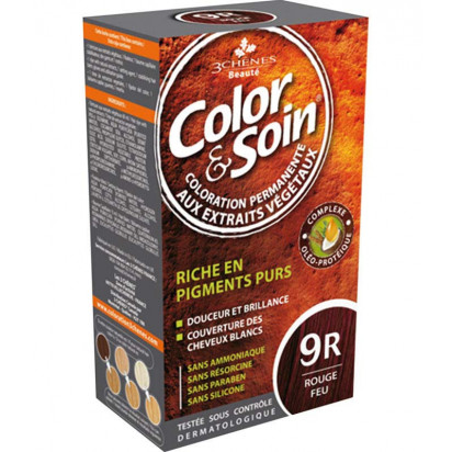 COLOR & SOIN Coloration permanente rouge Feu 9R Les 3 Chenes - Parashop