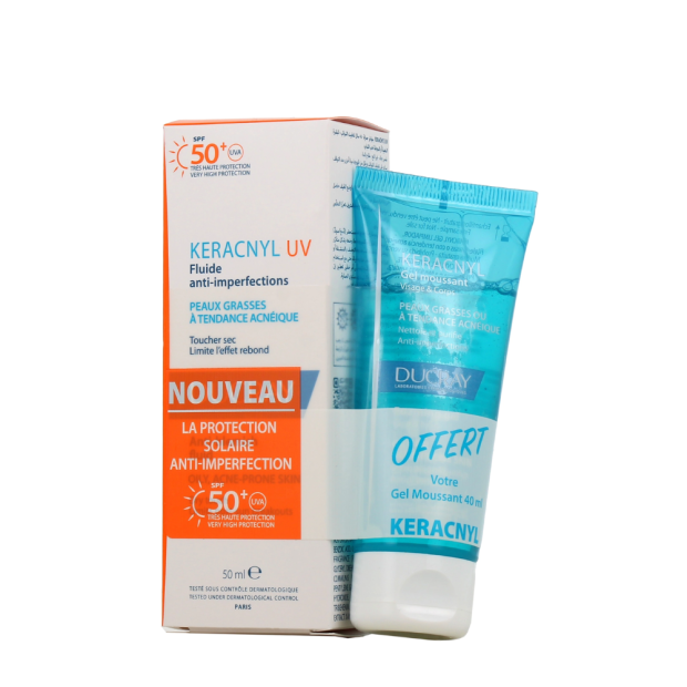 Keracnyl Fluide Anti-Imperfections Spf50+ 50ml + Gel Moussant Anti-Imperfections 40ml OFFERT