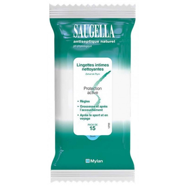 Antiseptique Lingettes Intimes, sachet 15 Saugella - Parashop