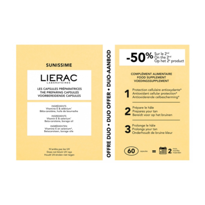 LIERAC SUNISSIME Duo Les capsules préparatrices, 2x30caps | Parashop.com