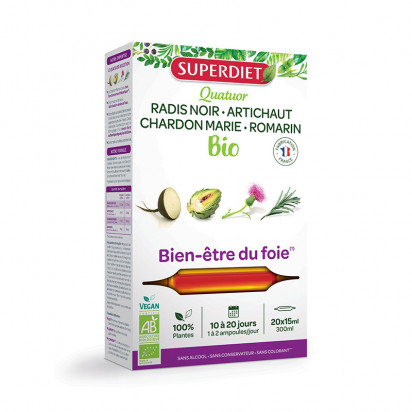 Quatuor digestion bio, 20 ampoules Super Diet - Parashop