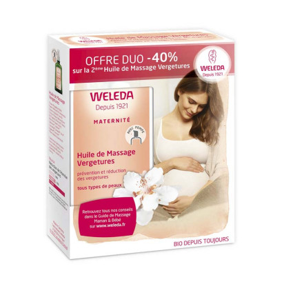 Huile de massage vergetures, lot 2x100ml Weleda - Parashop