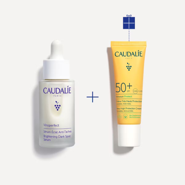 Caudalie Coffret Vinoperfect Sérum anti-tâches 30ml + Vinosun Protect SPF50+ 25ml OFFERT | Parashop.com