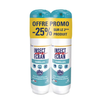 Anti-Moustiques Spray Répulsif Peau Familles, lot 2x100ml