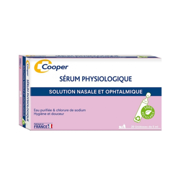 Cooper Sérum physiologique x20 unidoses 5ml | Parashop.com