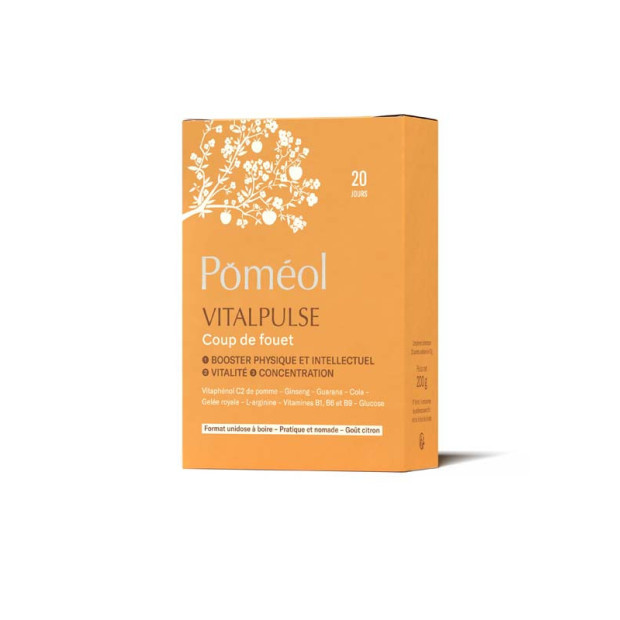 VITALPULSE COUP DE FOUET Énergie, vitalité et concentration, 20 sachets à boire Poméol - Parashop