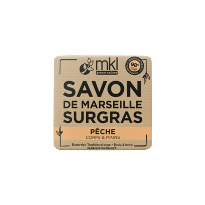 Mkl Green Nature Savon de Marseille Surgras Pêche, 100g | Parashop.com