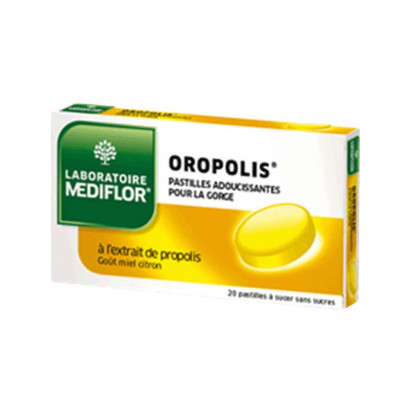 OROPOLIS, Pastilles Adoucissantes Goût miel/citron, Boîte 20 Mediflor - Parashop