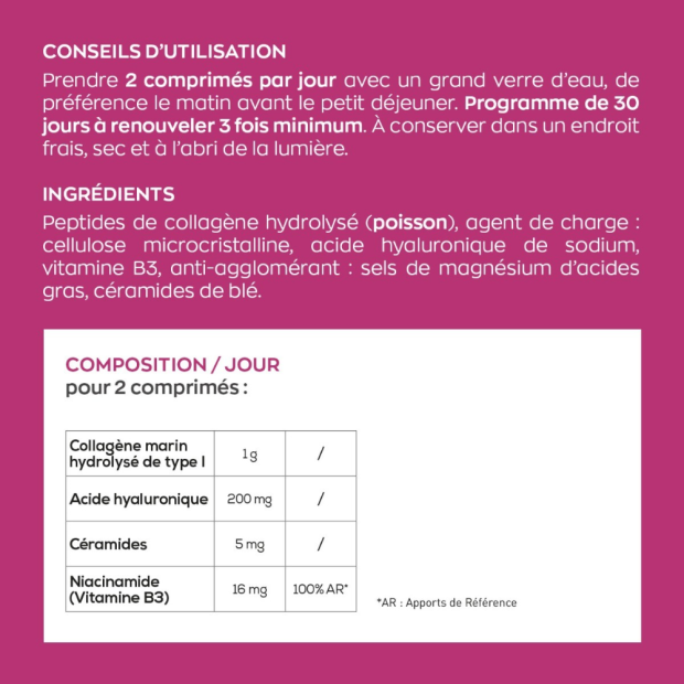 Complexe Hydratation Tonicité Élasticité & Hydratation De La Peau, 60 Comprimés
