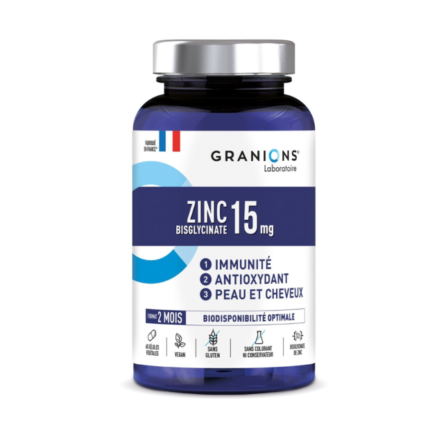 Bisglycinate De Zinc 15 Mg - 2 mois, 60 Gélules Végétales