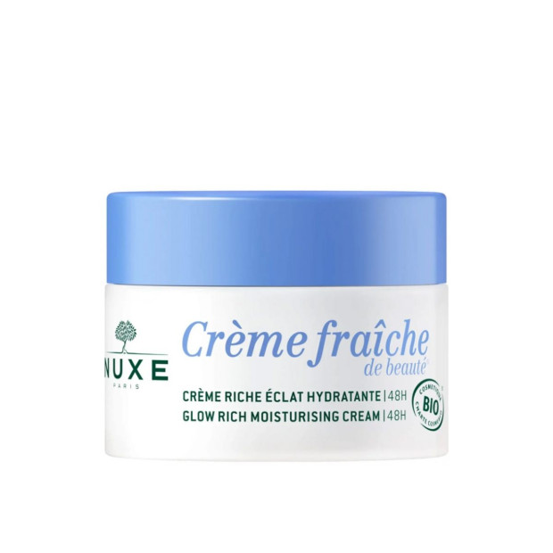 Crème Fraîche De Beauté Crème Riche Éclat Hydratante 48H Bio, 50ml