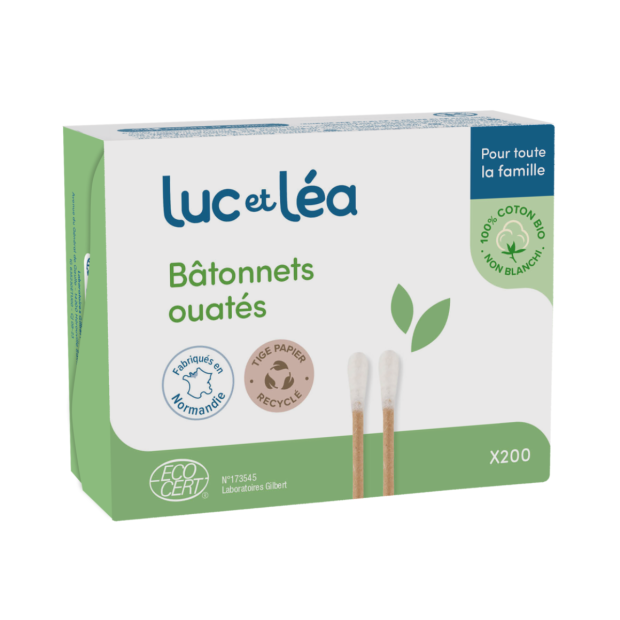 Bâtonnets Ouatés Adulte 100% Coton Bio Tige Papier, X200