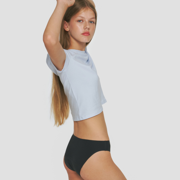 Culotte Menstruelle Sans Couture Flux Abondant Ado Noir T12-14Ans