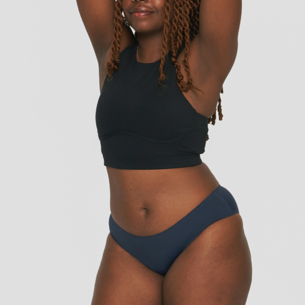 Culotte Menstruelle Sans Couture Flux Moyen Bleu Marine L