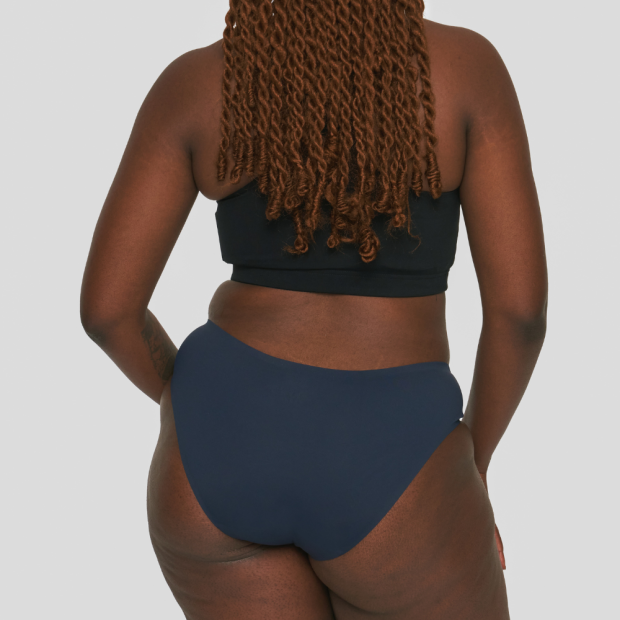 Culotte Menstruelle Sans Couture Flux Moyen Bleu Marine L