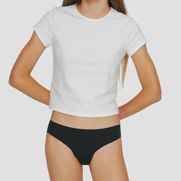 Culotte Menstruelle Sans Couture Flux Moyen Ado Noir 14-16 Ans