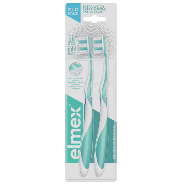 Brosse à dents Sensitive Professional Extra souple, x2 Elmex - Parashop