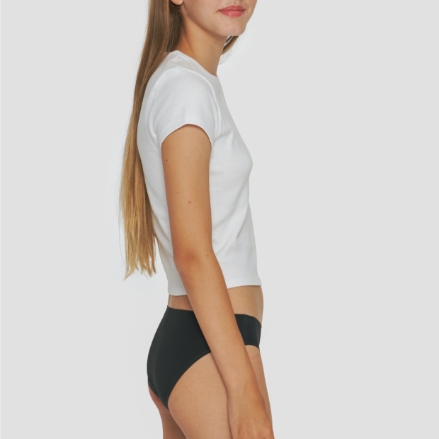 Culotte Menstruelle Sans Couture Flux Moyen Ado Noir T10-12Ans
