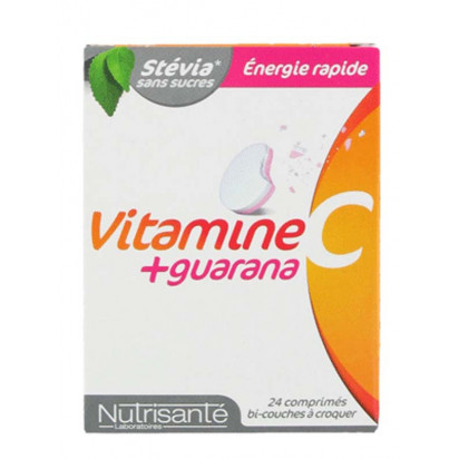 NUTRISANTE VITAMINE C + GUARANA. Boîte 24 comprimés à croquer