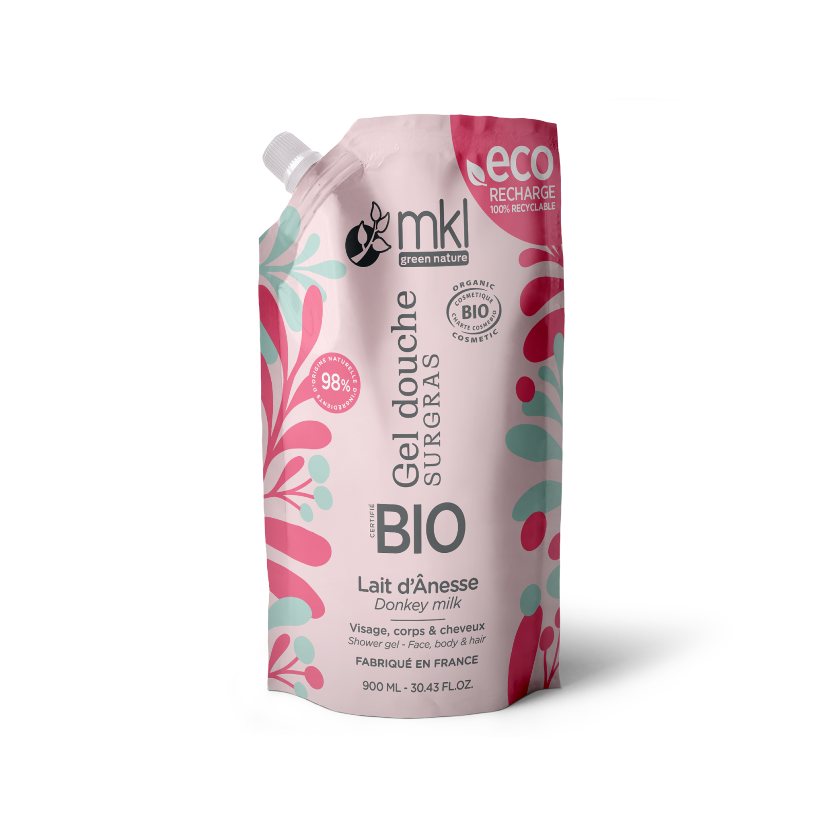 MKL Green Nature Cosm'Ethik Gel Douche Surgras Lait D'Ânesse Bio De Pyrenees 200ml 3760162120905