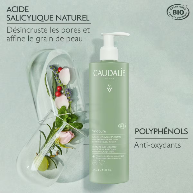 Vinopure Gelée Nettoyante Purifiante Bio, 385ml
