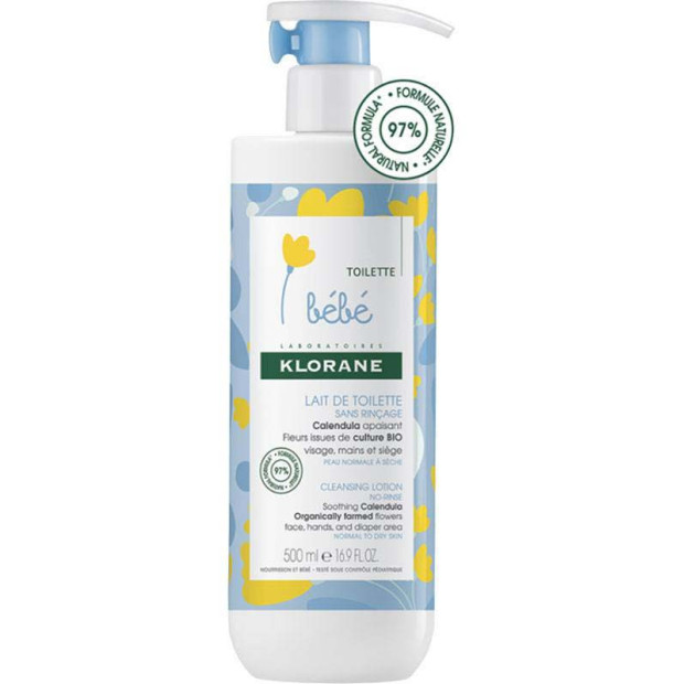 BEBE KLORANE BÉBÉ Lait de toilette calendula. Fl pompe 500ml Klorane - Parashop