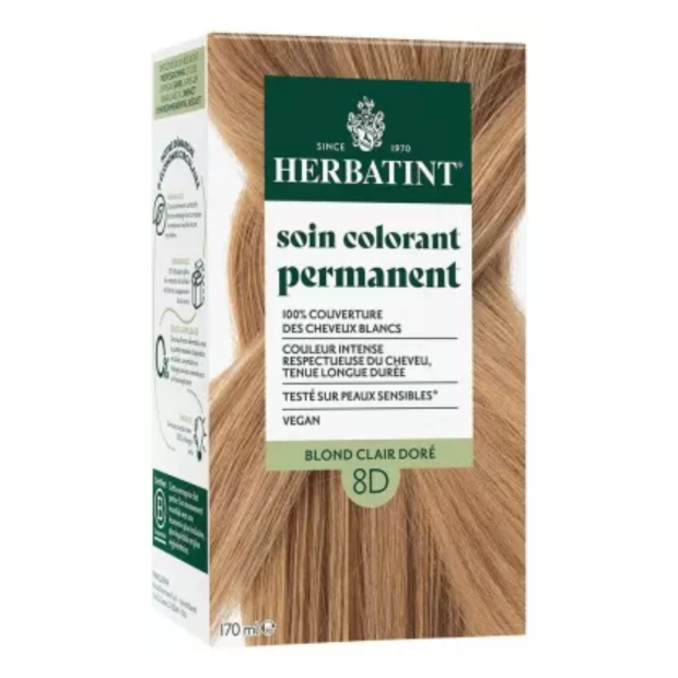 Soin Colorant Permanent - Coloration : 8D Blond Clair Doré, 170ml