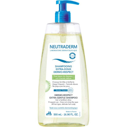shampoing doux régénérant à la provitamine B5, pompe 500ml Neutraderm - Parashop