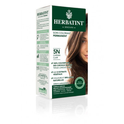 5N CHÂTAIN CLAIR Soin colorant permanent, 150ml Herbatint - Parashop