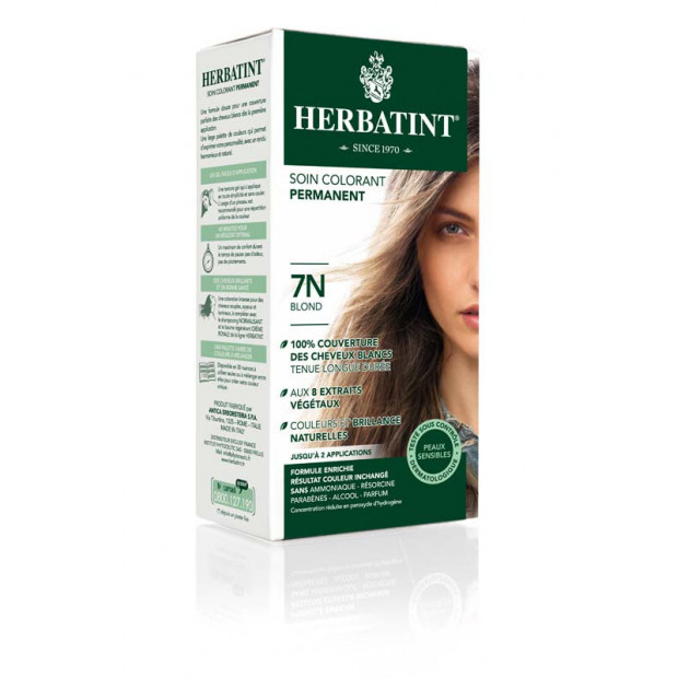 7N BLOND Soin colorant permanent, 150ml Herbatint - Parashop