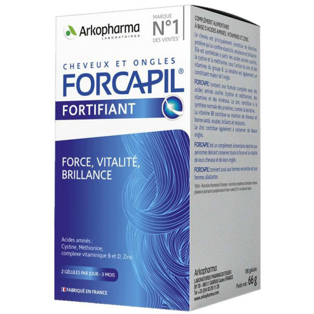 FORCAPIL® Cheveux et ongles 180 gélules + 60 Arkopharma - Parashop