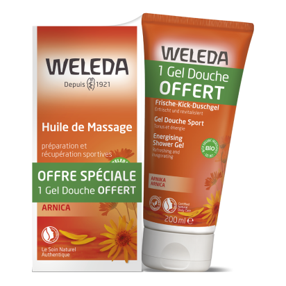 Weleda Arnica Huile De Massage 200ml + Gel Douche 200ml OFFERT | Parashop.com
