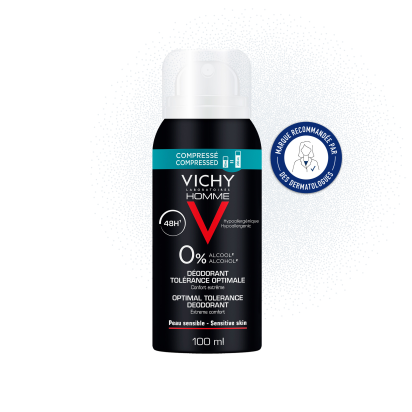 HOMME déodorant tolérance optimale 48h, spray 100ml Vichy - Parashop.com