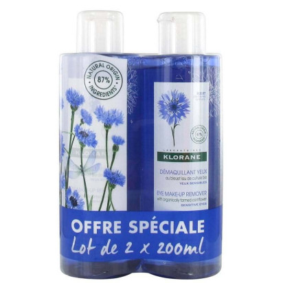BLEUET Démaquillant Yeux 200ml Duo Klorane - Parashop