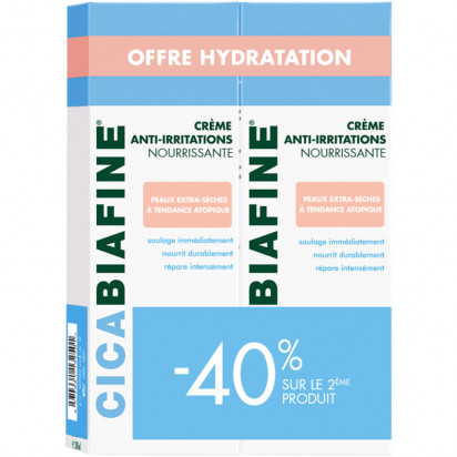 CICABIAFINE Crème Hydratante Anti-Irritations, lot 2x200ml Les Dermocosmétiques de Biafine - Parashop