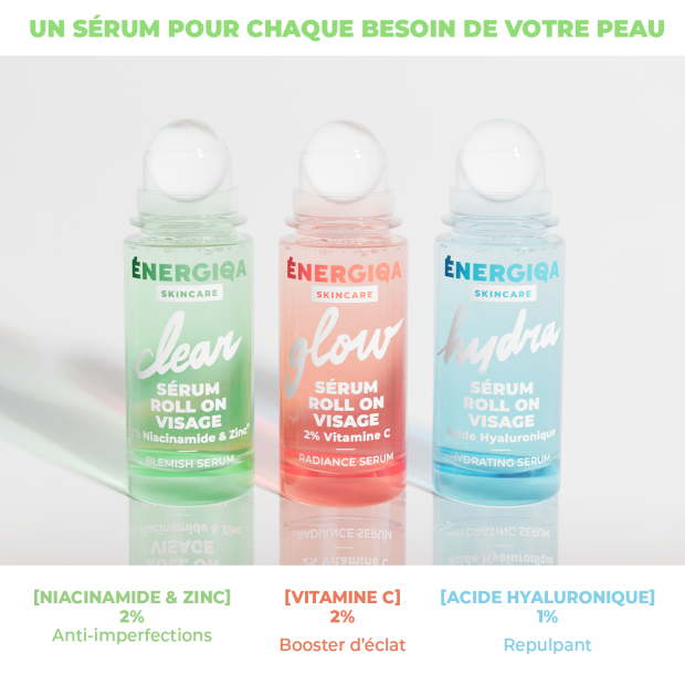 Sérum Roll On Visage Clear 2% Niacinamide & Zinc, 30ml