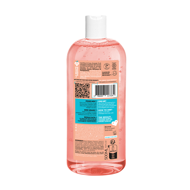 Energie Fruit Gel douche hydratant monoï & huile de macadamia bio 98%, 500ml | Parashop.com