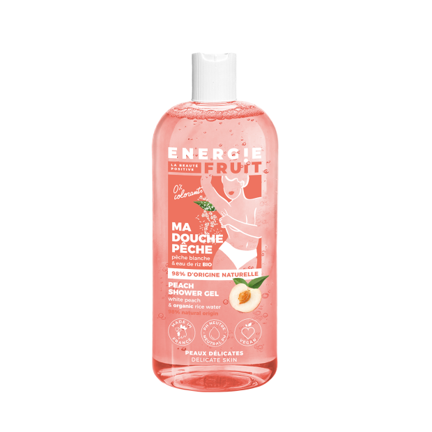 Energie Fruit Gel douche pêche blanche & eau de riz, 500ml | Parashop.com