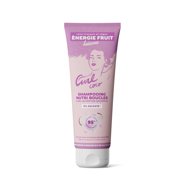 Shampoing sans sulfates cheveux bouclés coco & huile de karité bio, 250ml Energie Fruit - Parashop