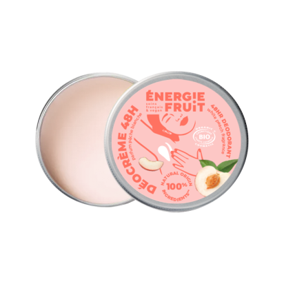 Energie Fruit Déocrème 48H parfum pêche blanche Bio, 45 g | Parashop.com