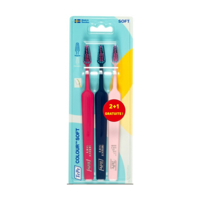 Colour Brosse à Dents Souple Lot de 2 + 1 Offerte