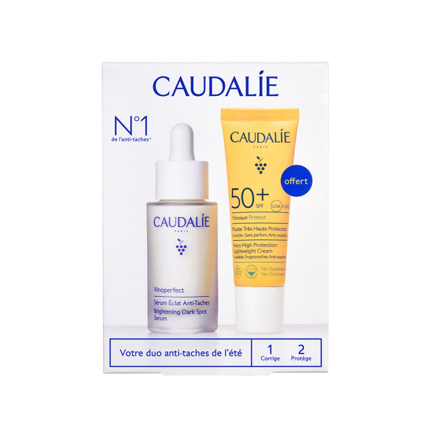 Caudalie Coffret Sérum Vinoperfect & Fluide Très Haute Protection SPF50+ | Parashop.com