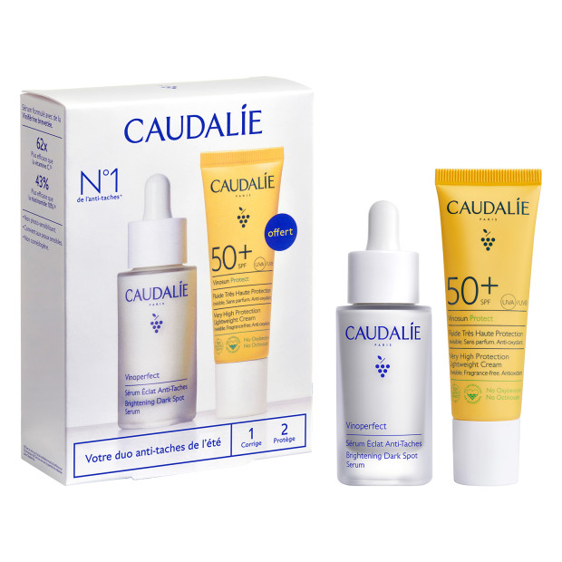 Caudalie Coffret Sérum Vinoperfect & Fluide Très Haute Protection SPF50+ | Parashop.com
