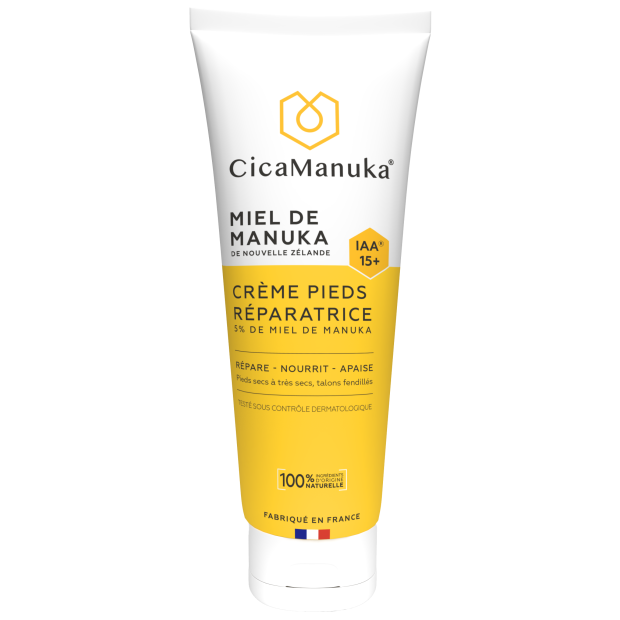 Crème pieds réparatrice bio au Miel de Manuka IAA 15+, 75ml Cicamanuka - Parashop